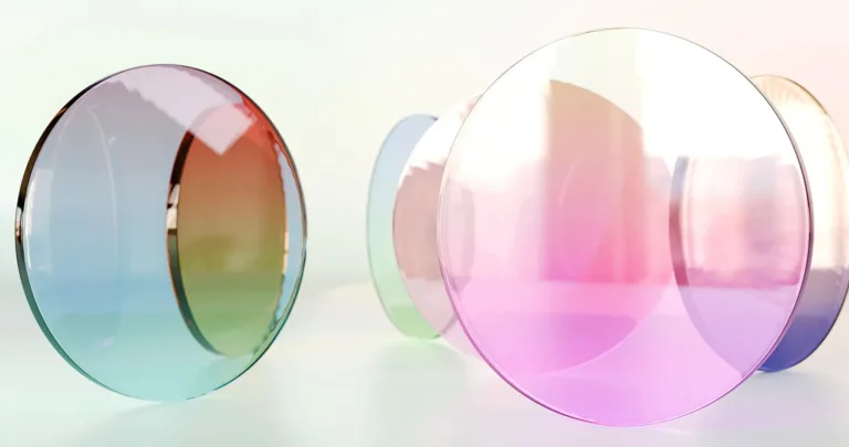 lunettes rondes colorées rendu 3D